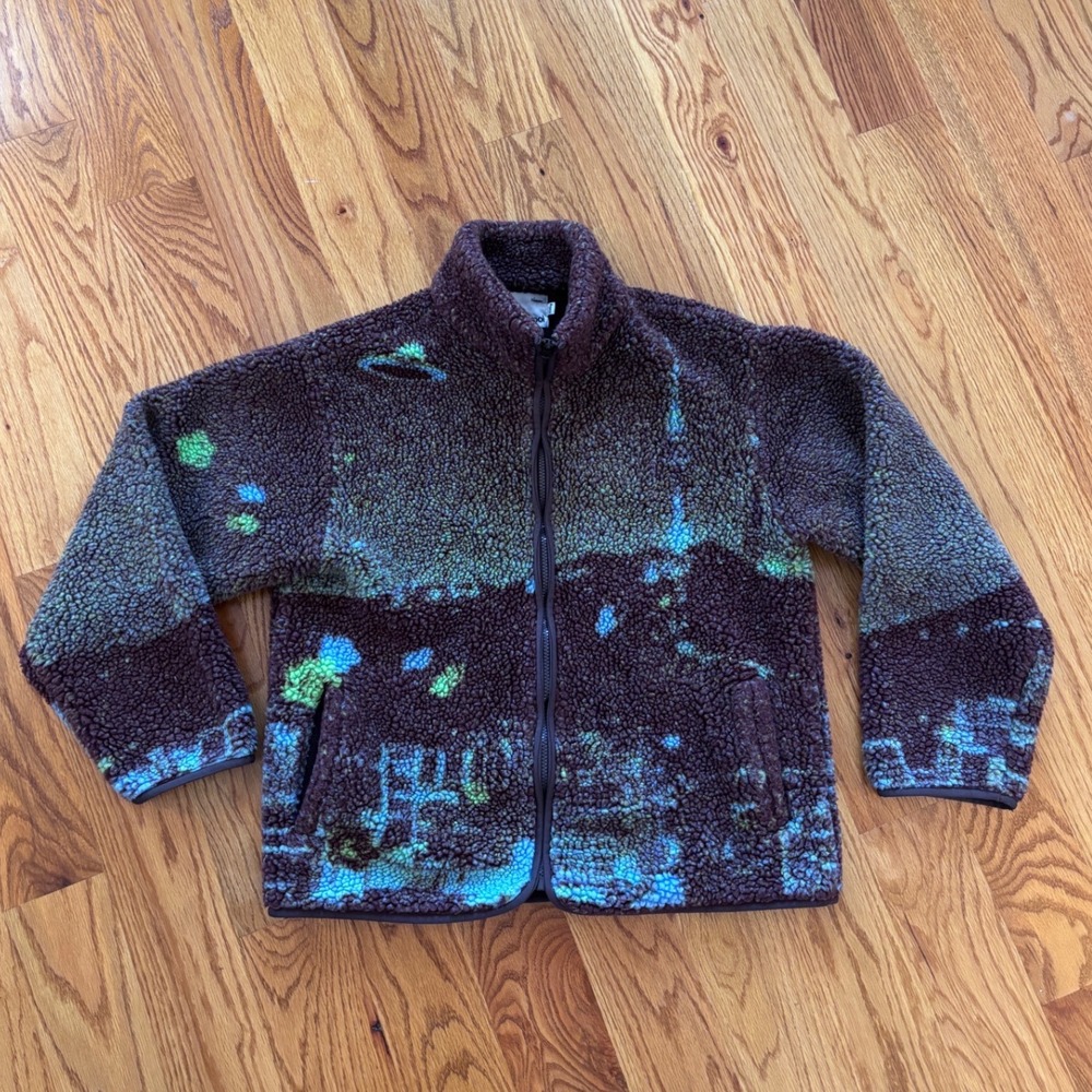 Sundae School Namsan Tower Fleece Jacket Multicolor Alien Space Zip Up Mens M‎ - Picture 3 of 13